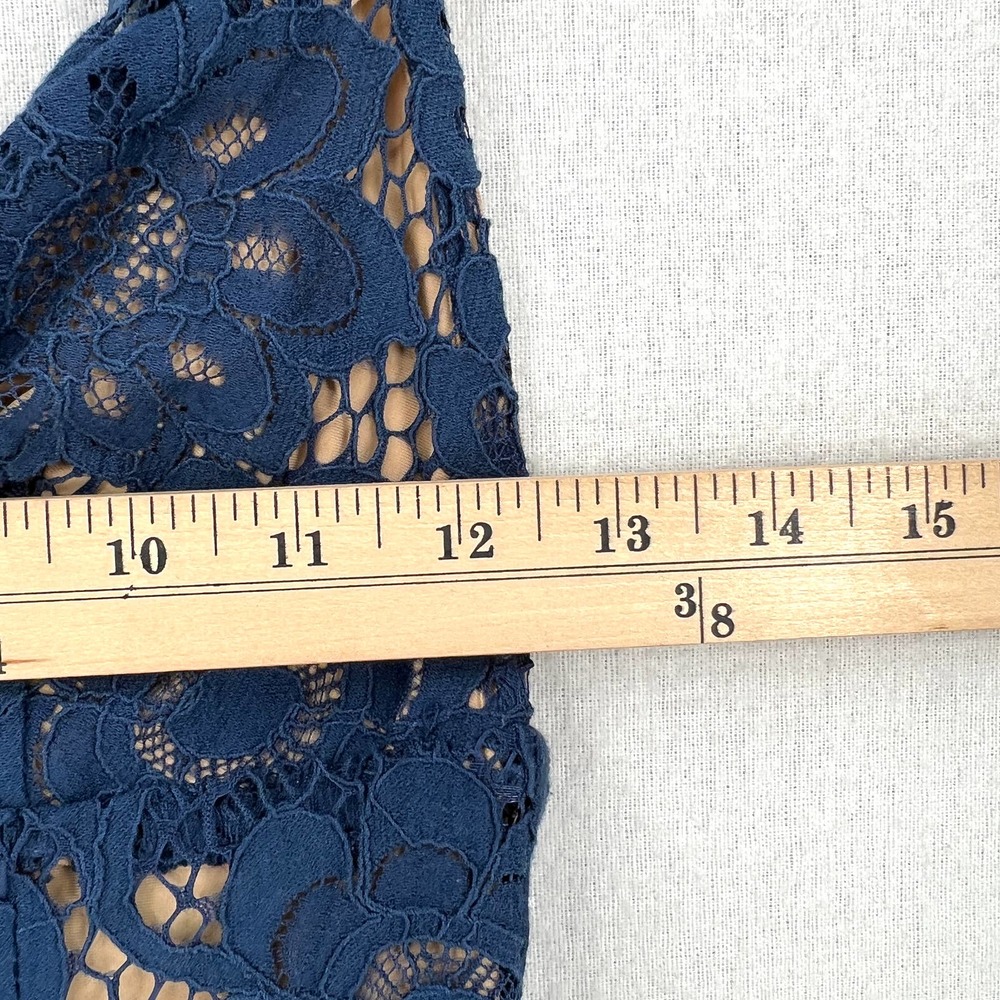 FOR LOVE & LEMONS Gianna Lace Midi Dress Womens XS Blue Bodysuit Bodycon - Picture 11 of 12